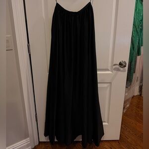 Women's Black Maxi Skirt - Elegant Full-Length Skirt